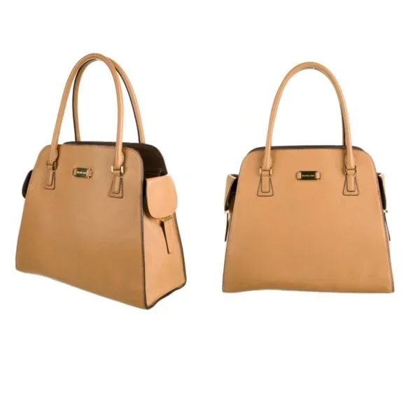MICHAEL KORS Large Gia Satchel Tote Tan - Picture 3 of 14